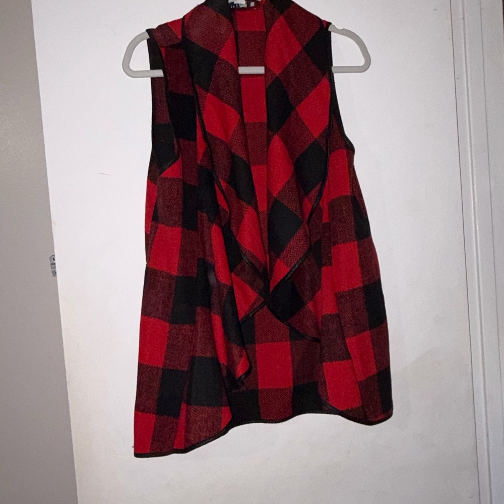 FAVLUX Red and Black Plaid Vest - Picture 3 of 4